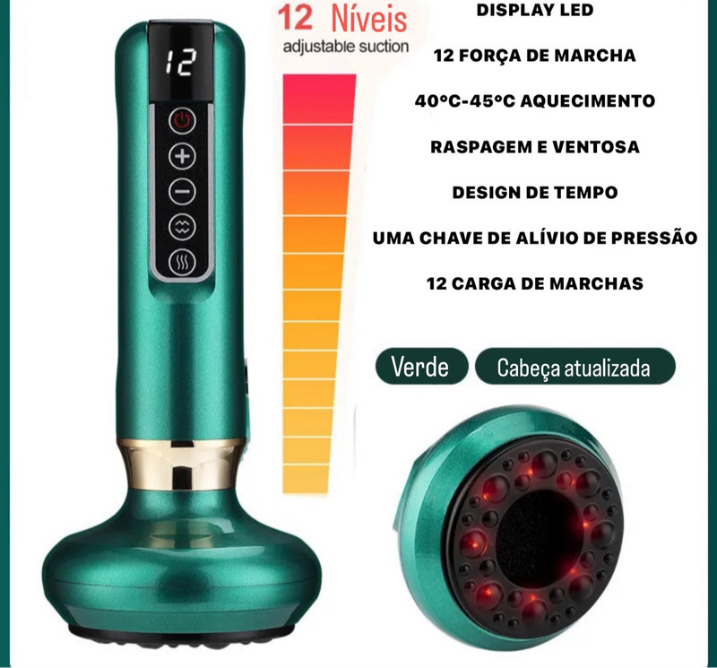 SUPER Massageador de ventosa elétrica, Copo de sucção a vácuo GuaSha, Anti celulite, Beleza, Saúde Raspagem Calor infravermelho  e Massagem de emagrecimento corporal