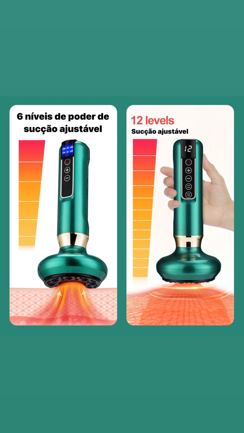 SUPER Massageador de ventosa elétrica, Copo de sucção a vácuo GuaSha, Anti celulite, Beleza, Saúde Raspagem Calor infravermelho  e Massagem de emagrecimento corporal