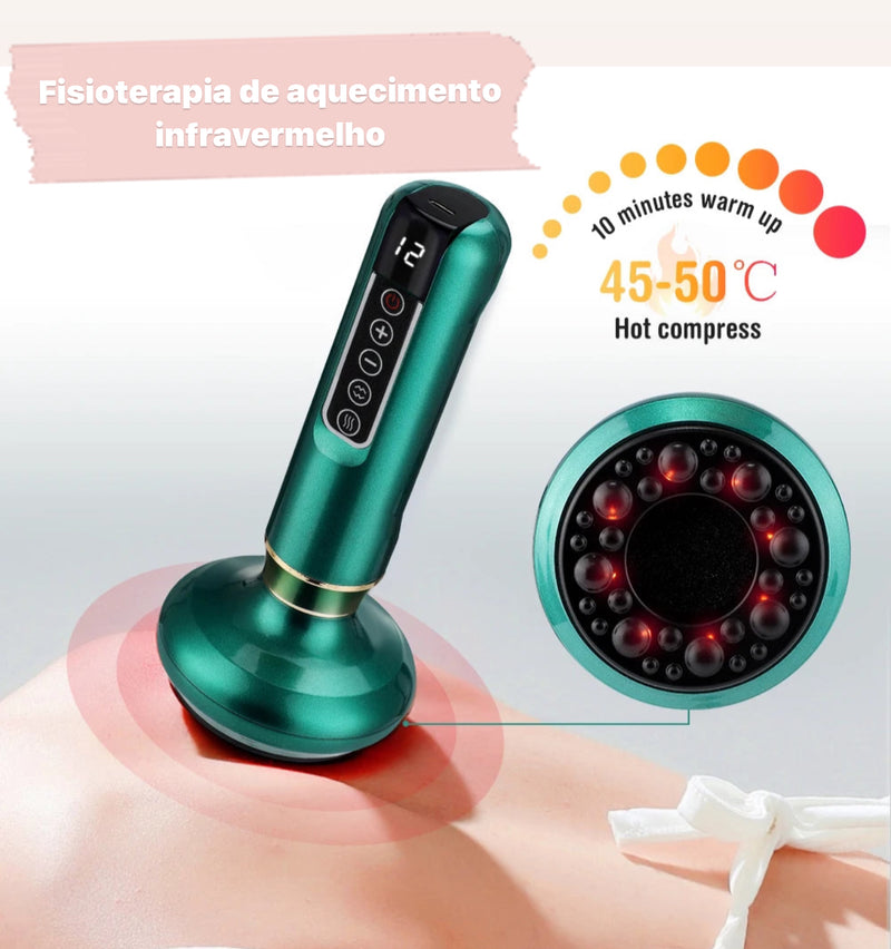 SUPER Massageador de ventosa elétrica, Copo de sucção a vácuo GuaSha, Anti celulite, Beleza, Saúde Raspagem Calor infravermelho  e Massagem de emagrecimento corporal