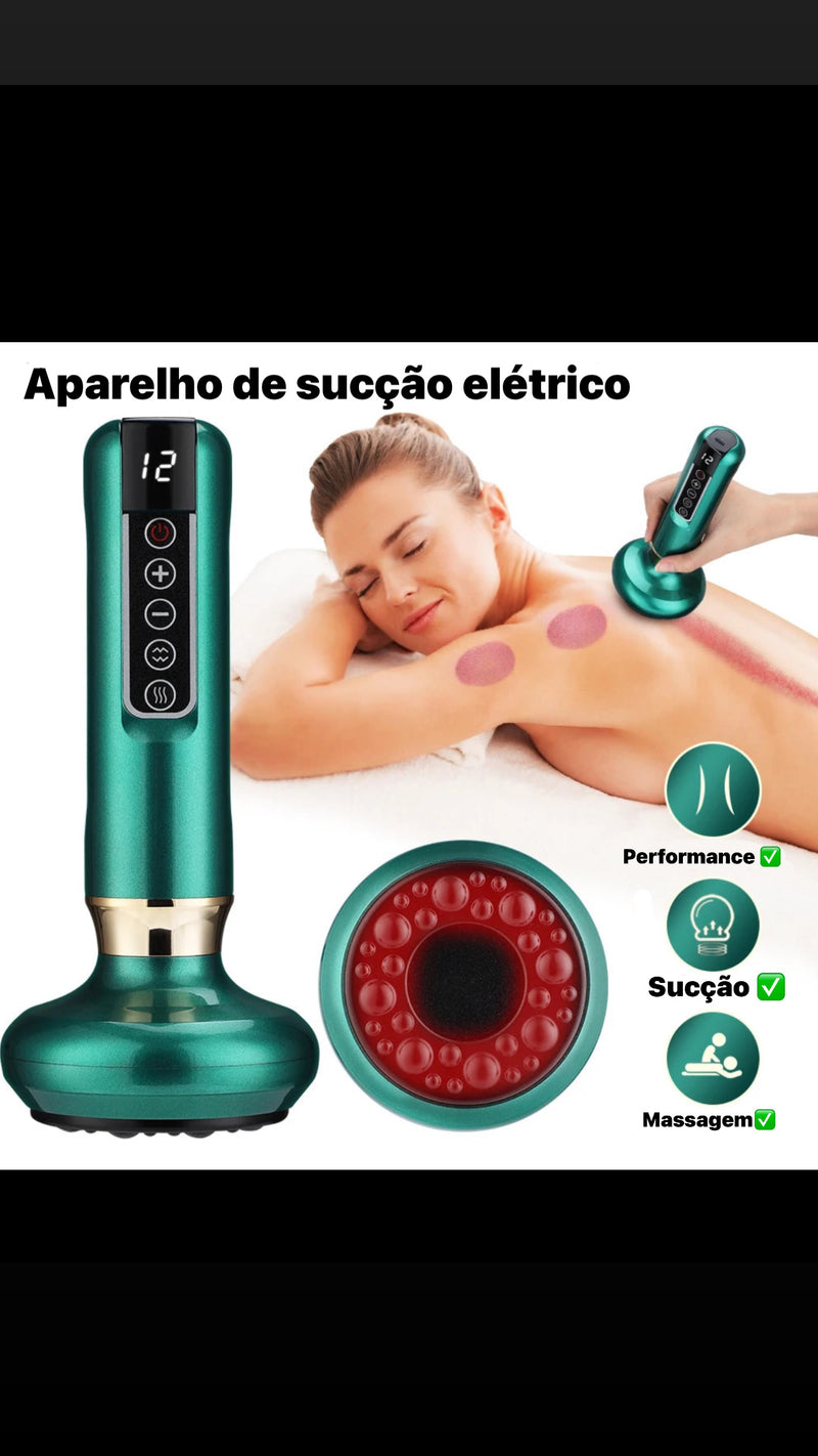 SUPER Massageador de ventosa elétrica, Copo de sucção a vácuo GuaSha, Anti celulite, Beleza, Saúde Raspagem Calor infravermelho  e Massagem de emagrecimento corporal